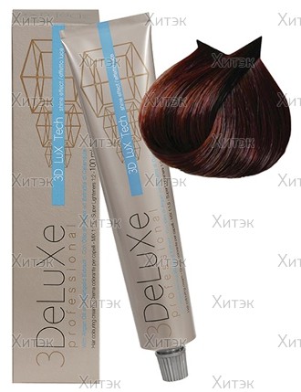 Крем-краска для волос 3DeLuXe 5/52 Светло-каштановый шоколадный (Красное дерево), 100 мл