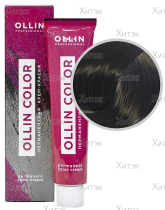 Перманентная крем-краска для волос Ollin Color 4/71 шатен коричнево-пепельный, 100 мл