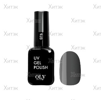 Гель-лак для ногтей Oly Style т. 076 темно-серый, 10 мл