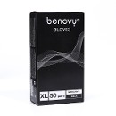 Перчатки Benovy Nitrovinyl нитровиниловые гладкие черные, XL (50 пар)