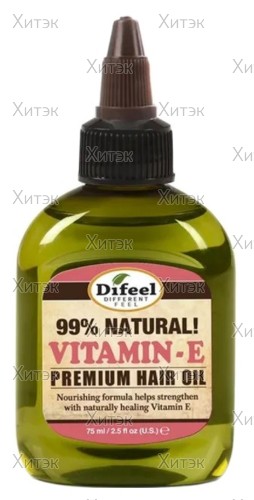 Натуральное премиальное масло для волос с витамином Е, 75 мл