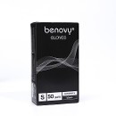 Перчатки Benovy Nitrovinyl нитровиниловые гладкие черные, S (50 пар)