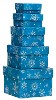 Набор коробок 5 в 1 "Снежинки на голубом", 12 х 12 х 9 - 6 х 6 х 3 см