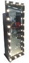Напольное зеркало передвижное c подсветкой 22 лампы, черное