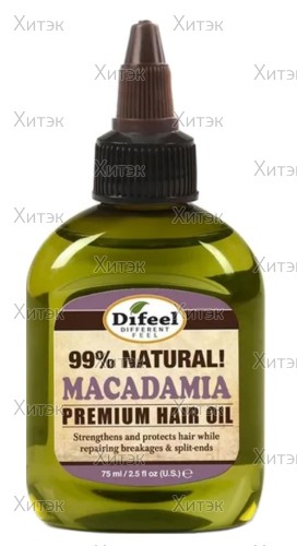 Натуральное премиальное масло для волос с макадамией, 75 мл