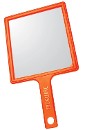Зеркало MR-051 заднего вида оранжевое с ручкой, 21,5 х 23,5 см